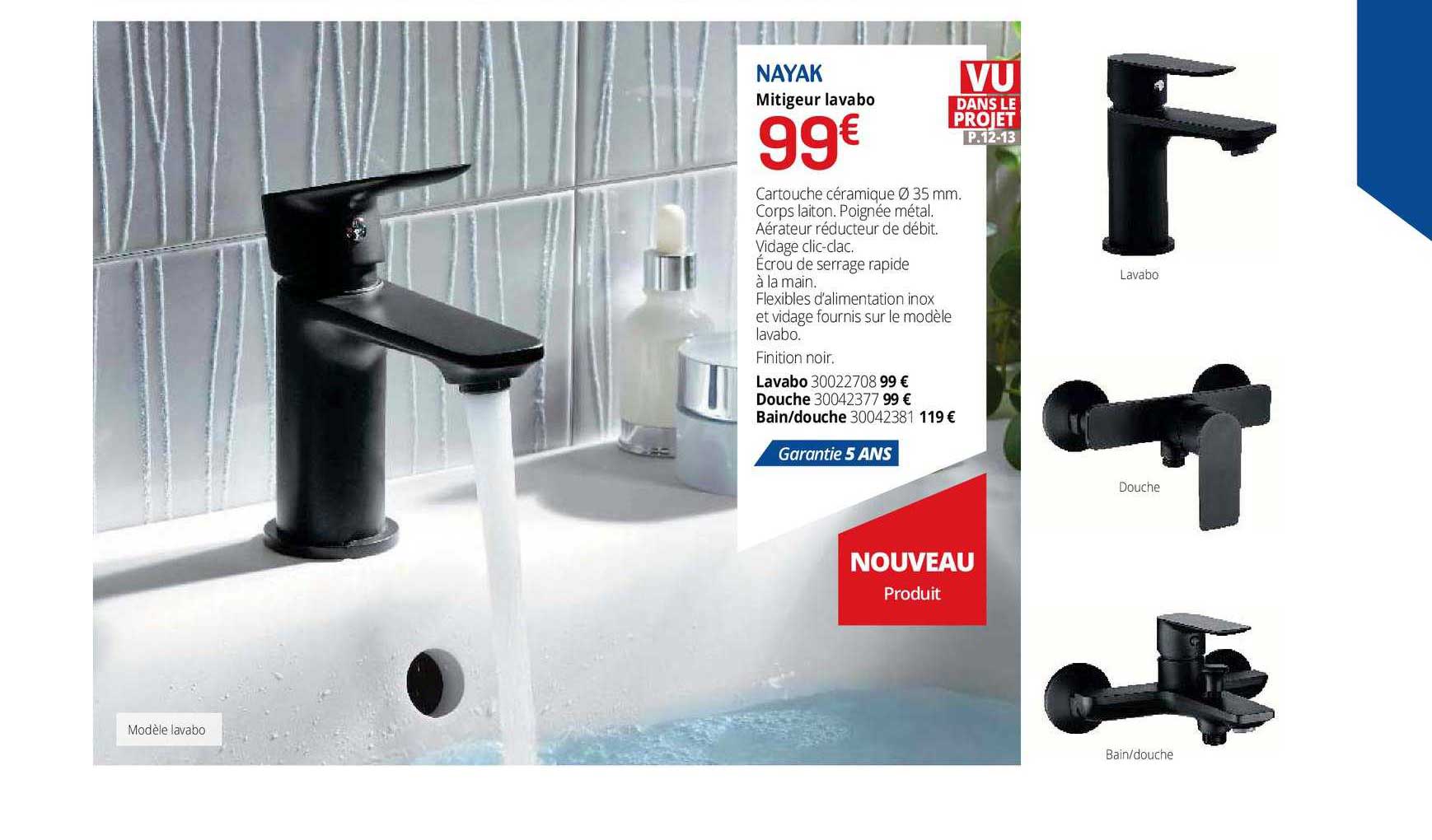 Mitigeur Lavabo, Lavabo, Douche, Bain-douche Nayak