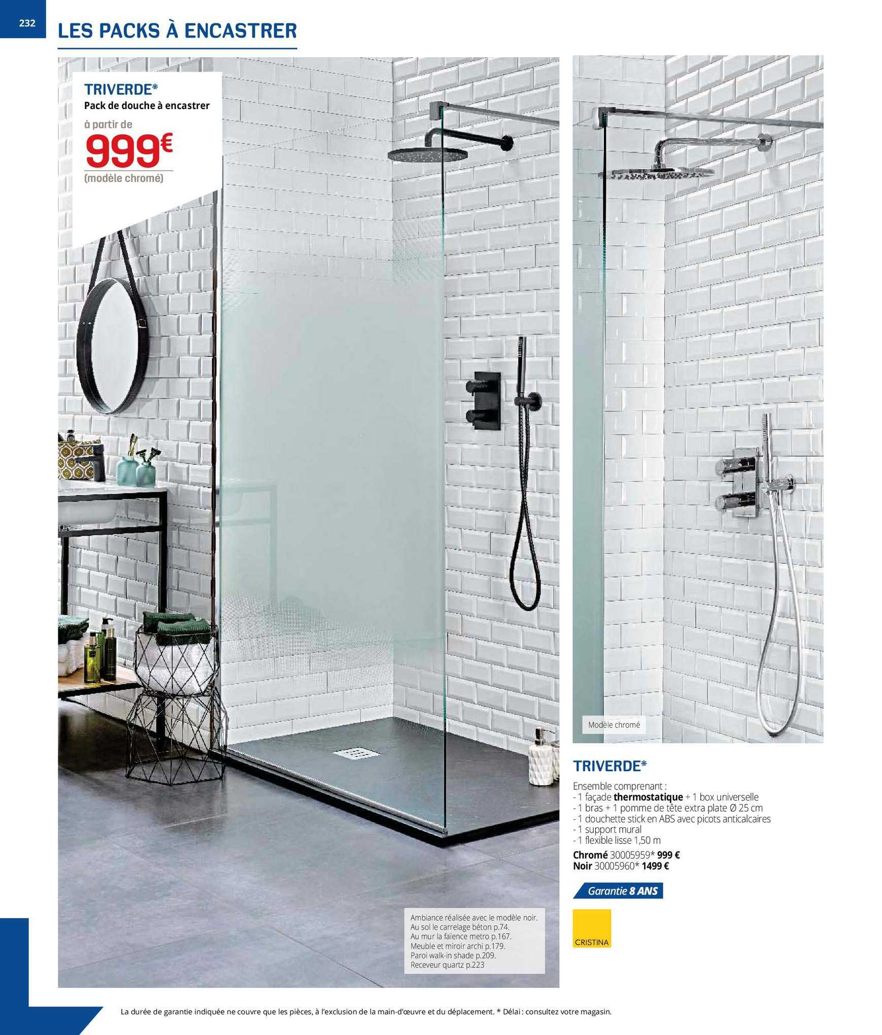 pack de douche à encastrer triverde