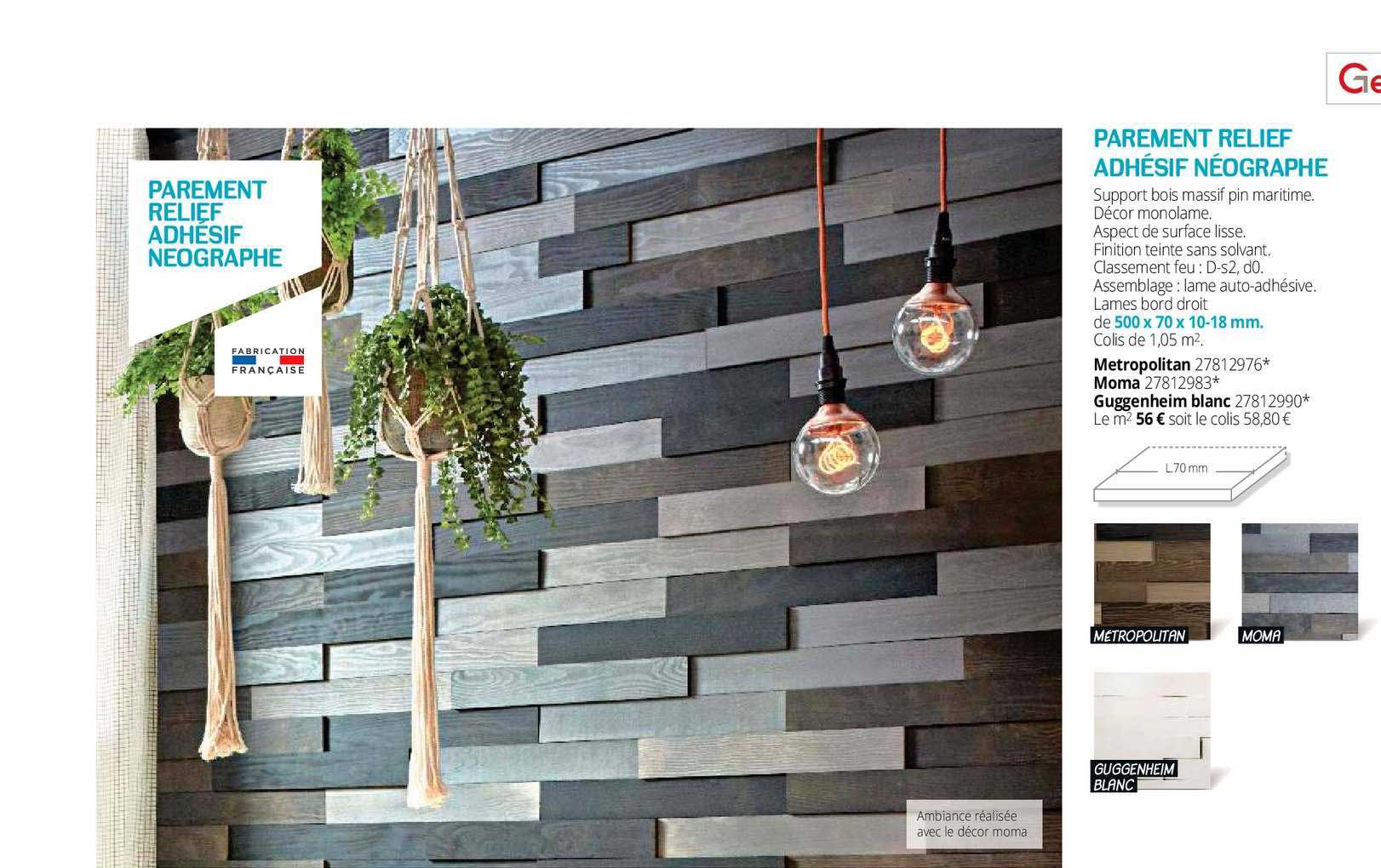 parement relief adhésif néographe