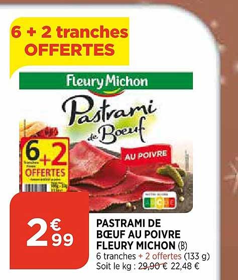 Pastrami De Bœuf Au Poivre Fleury Michon