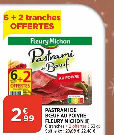 pastrami de bœuf au poivre fleury michon