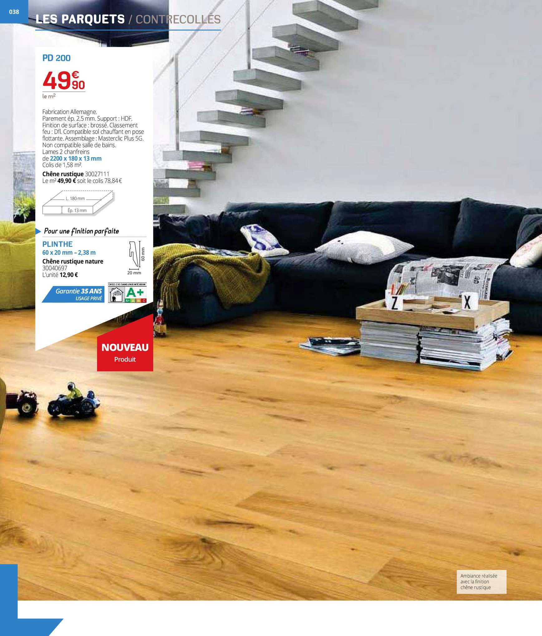 pd 200, plinthe 60 x 20 mm - 2,38 m