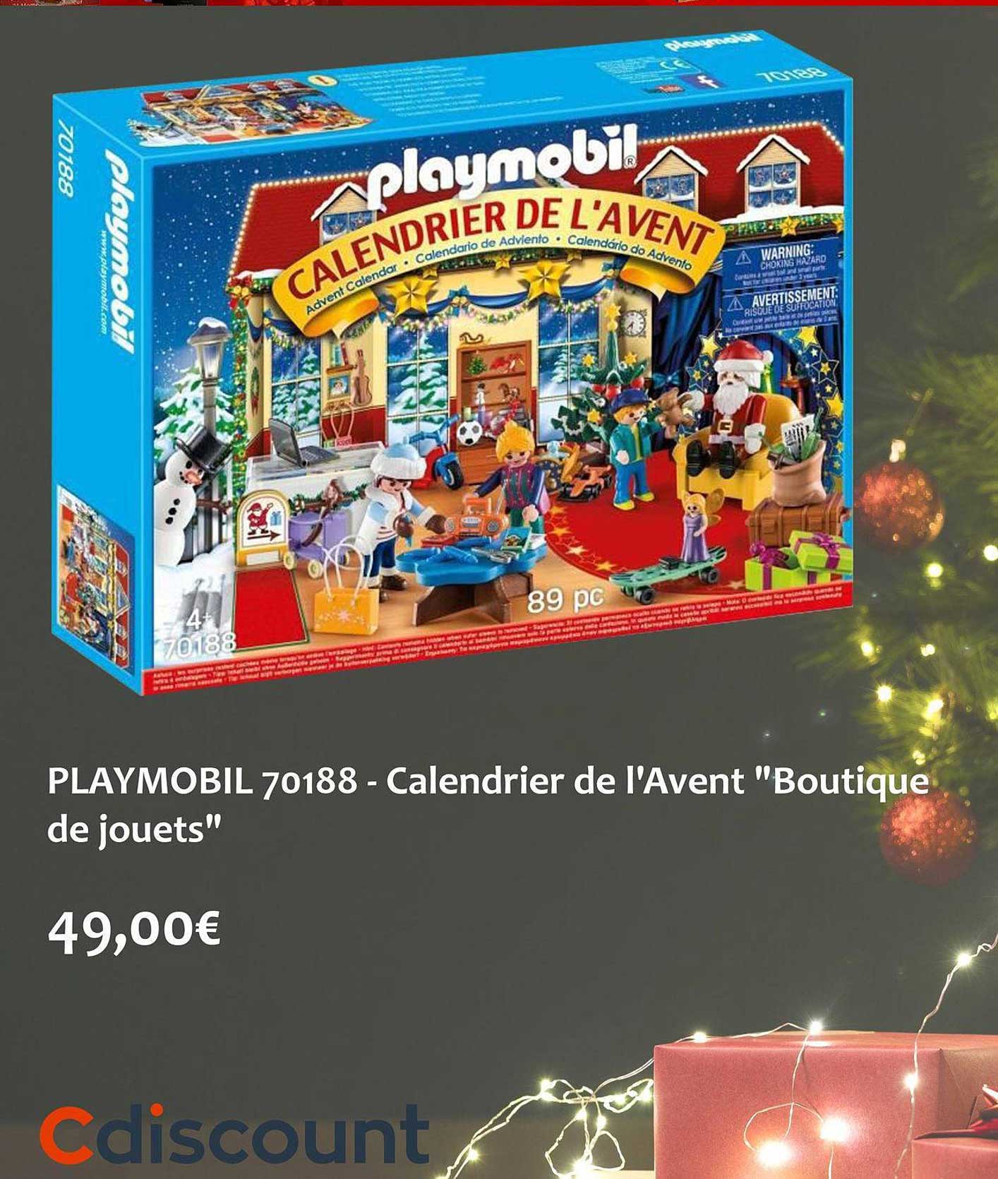 playmobil 70188 calendrier de l'avent boutique de jouets