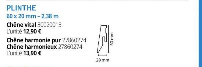Plinthe 60 X 20 Mm - 2,35 M