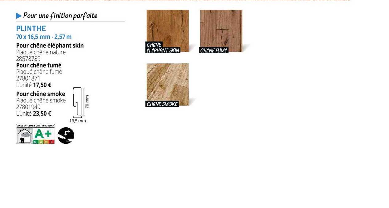 plinthe 70 x 16,5 mm - 2,57 m