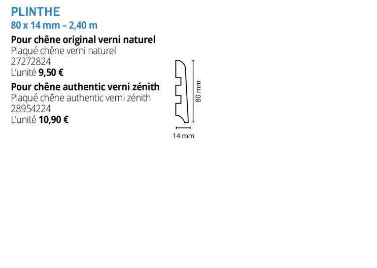 Plinthe 80 X 14 Mm - 2,40 M