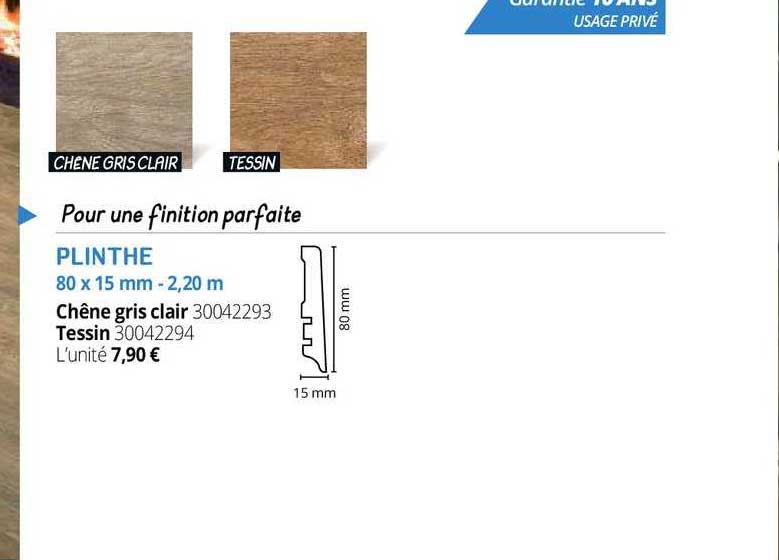 plinthe 80 x 15 mm - 2,20 m