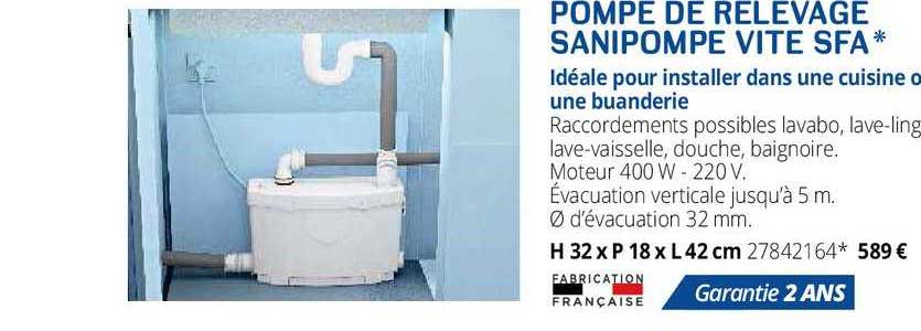 pompe de relevage sanipompe vite sfa
