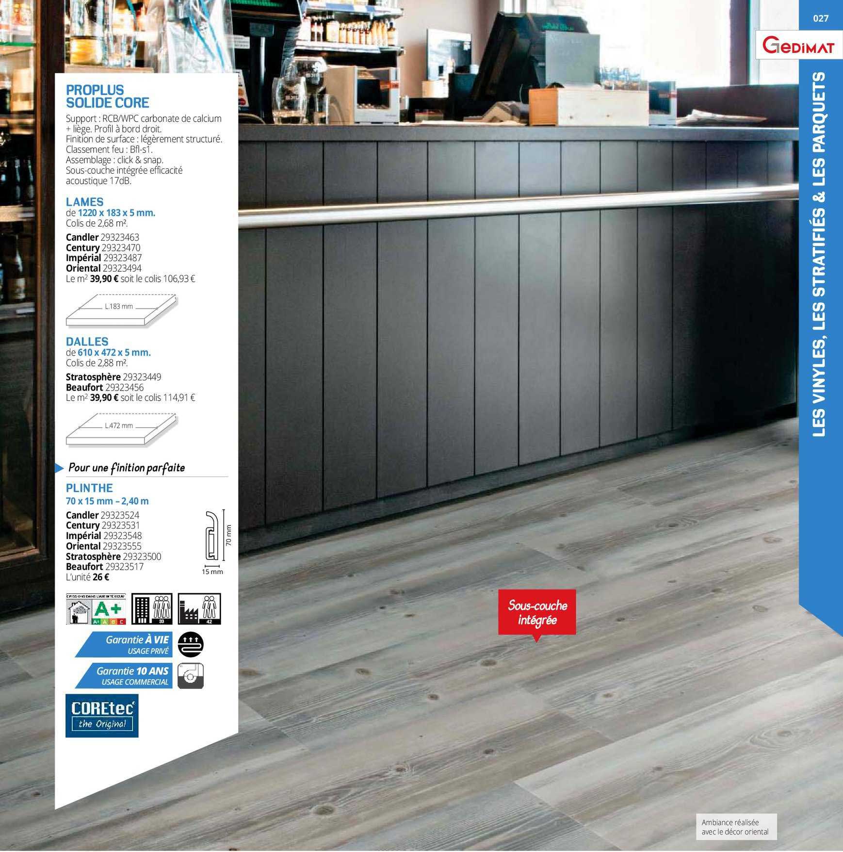 proplus solide core, lames, dalles, plinthe