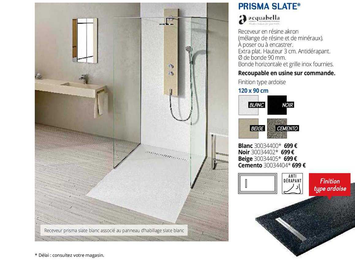 receveur prisma slate