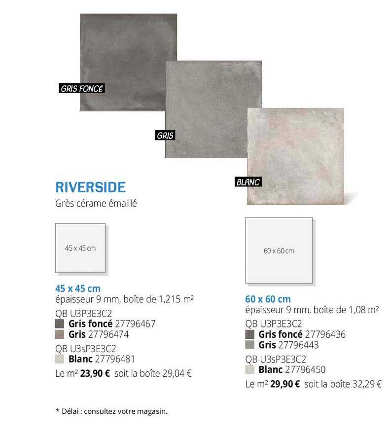 riverside : grès cérame émaillé