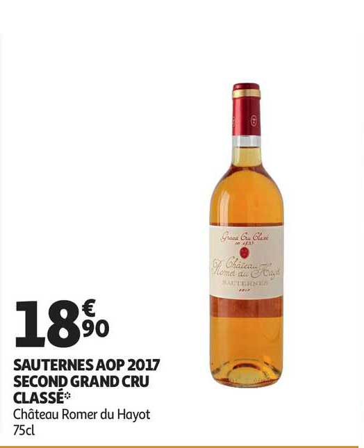 sauternes aop 2017 second grand cru classé
