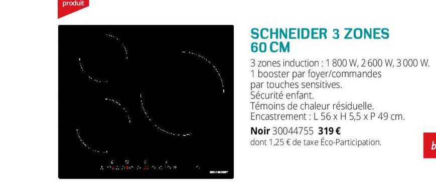 schneider 3 zones 60 cm