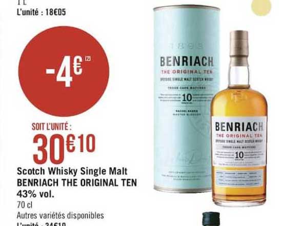 scotch whisky single malt benriach the original ten 43% vol.