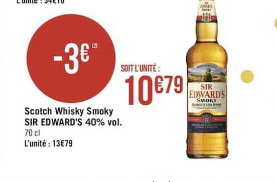 scotch whisky smoky sir edward's 40% vol.