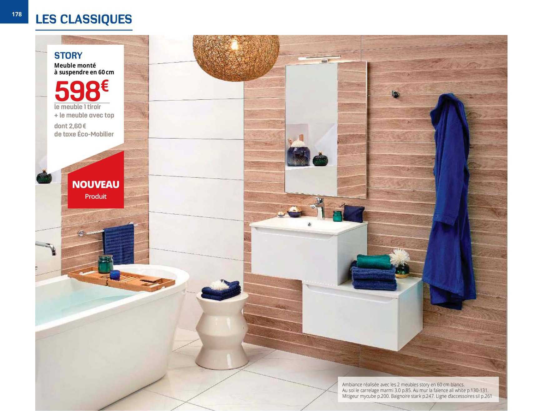 story meuble monté à suspendre en 60 cm