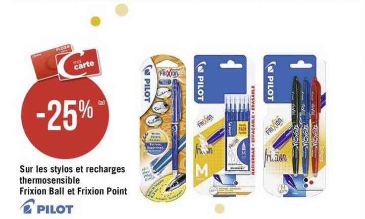 stylos et recharges thermosensible frixion ball et frixion point