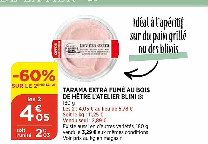tarama extra fumé au bois de hêtre l'atelier blini