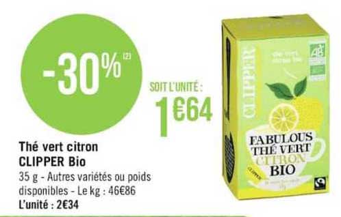 Thé Vert Citron Clipper Bio