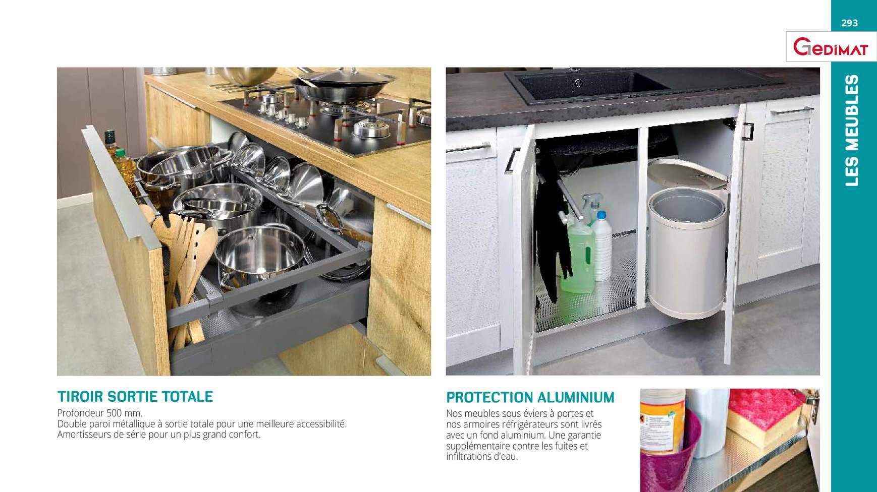 tiroir sortie totale, protection aluminium