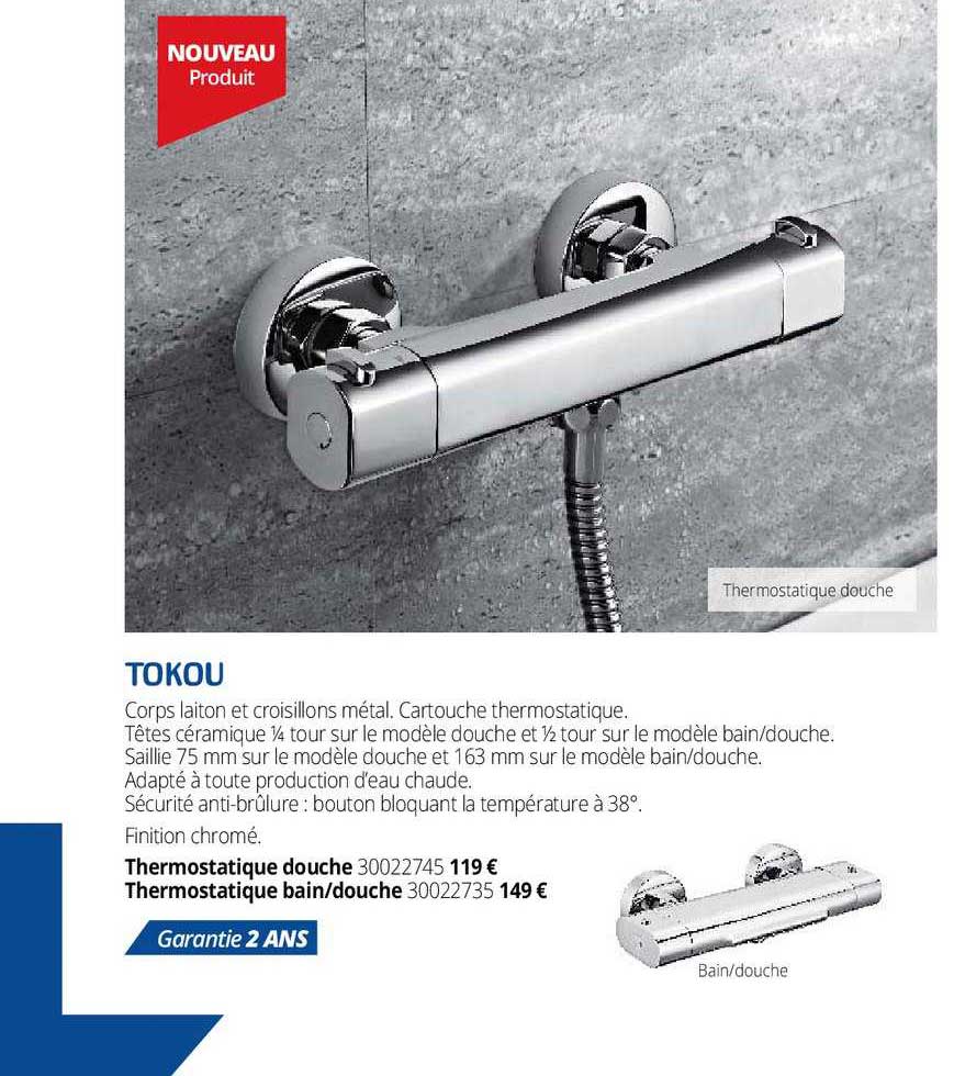tokou, thermostatique douche,  thermostatique bain-douche