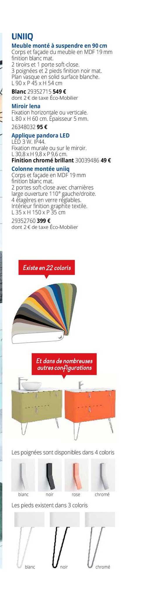 uniq meuble monté à suspendre en 90cm