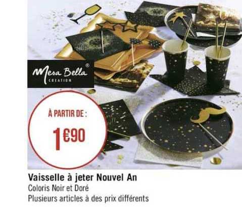 vaisselle à jeter nouvel an mesa bella creation