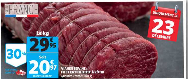 Viande Bovine : Filet Entier à Rôtir