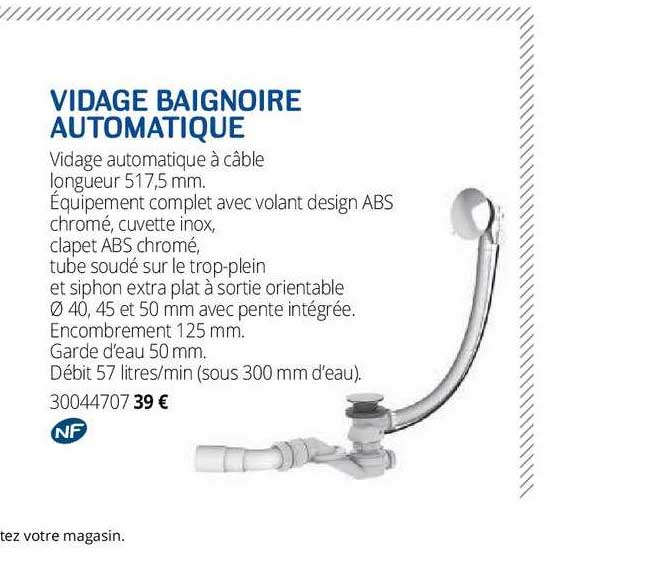 vidage baignoire automatique