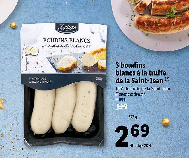 3 boudins blancs à truffe de la saint-jean deluxe