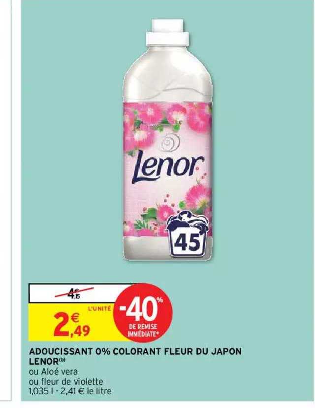 adoucissant 0% colorant fleur du japon lenor