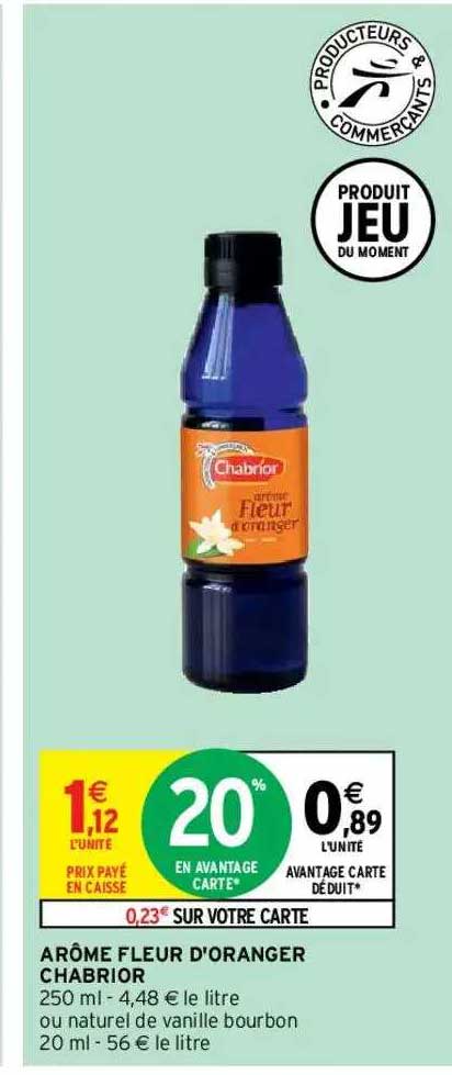 arôme fleur d'oranger chabrior