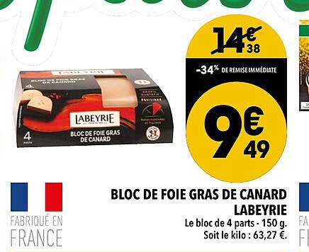 Bloc De Foie Gras De Canard Labeyrie