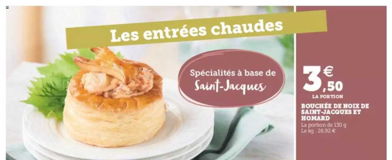 bouchée de noix de saint-jacques et homard