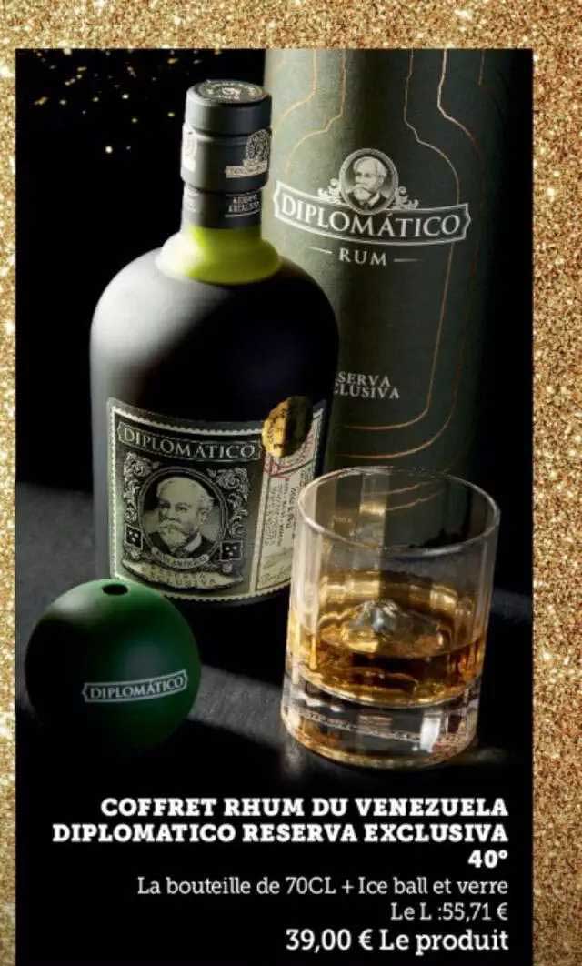 coffret rhum du venezuela diplomatico reserva exclusiva 40°