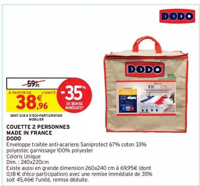 couette 2 personnes made in france dodo