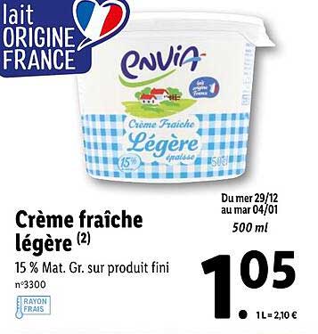 Crème Fraîche Légère Envia