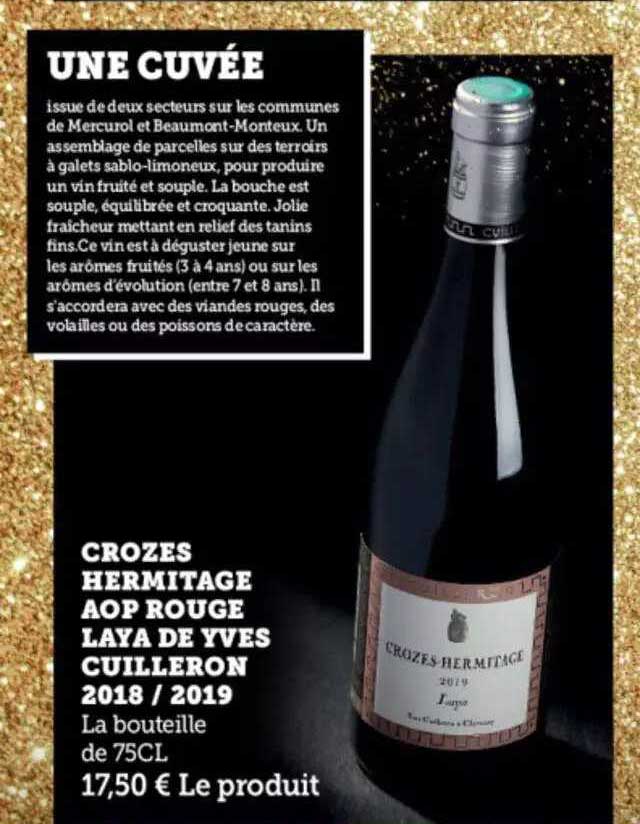 crozes hermitage aop rouge laya de yves guilleron 2018-2019