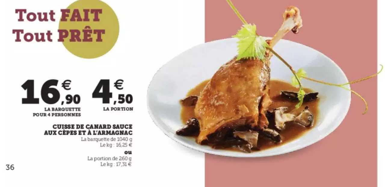 Cuisse De Canard Sauce Aux Cèpes Et à L'armagnac