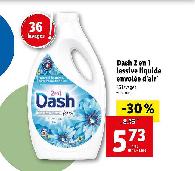 dash 2 en 1 lessive liquide envolée d'air