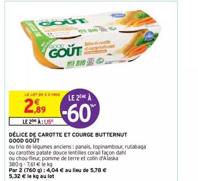 Délice De Carotte Et Courge Butternut Good Goût