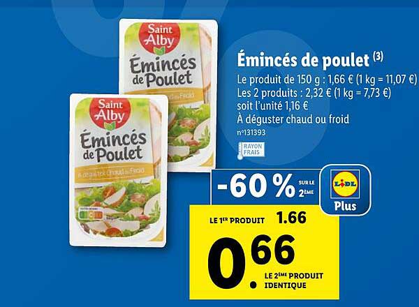émincés de poulet saint alby