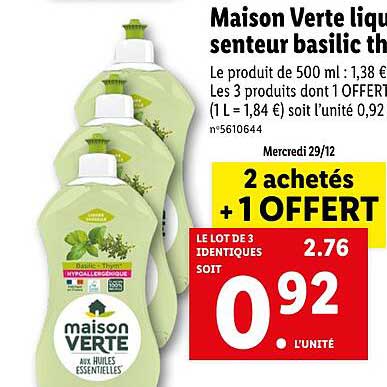maison verte liquide senteur basilic