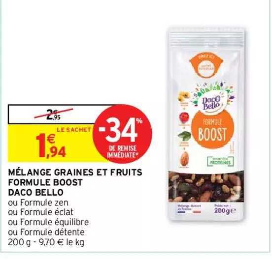 mélange graines et fruits formule boost
