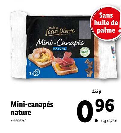 mini-canapés nature maître jean pierre