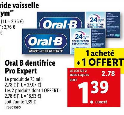 oral b dentifrice pro expert