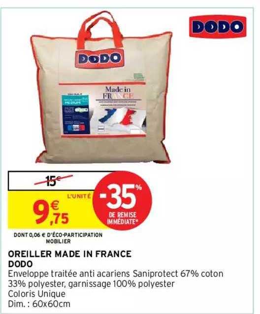 oreiller made in france dodo