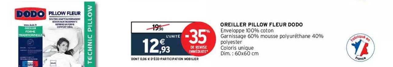 oreiller pillow fleur dodo