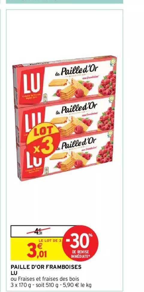 Paille D'or Framboises Lu