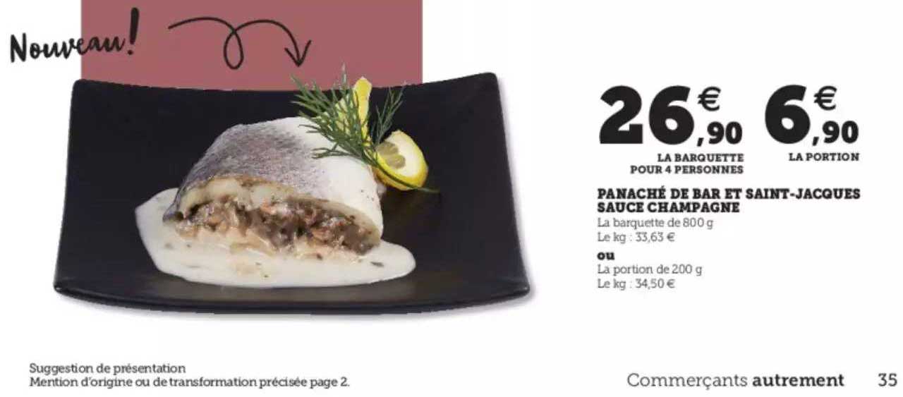 panaché de bar et saint-jacques sauce champagne